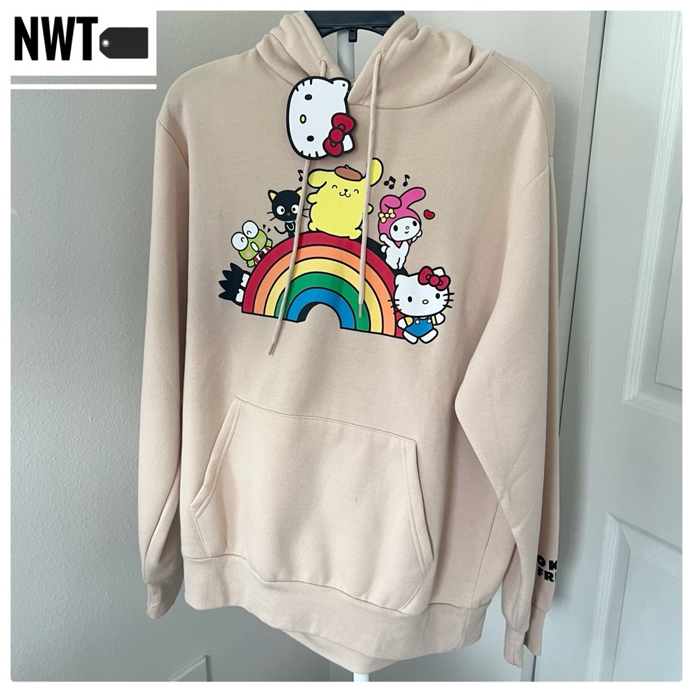 🎀NWT 🔥FIRE SALE Sanrio Hello Kitty & Friends Creme Colored Soft Comfy Hoodie